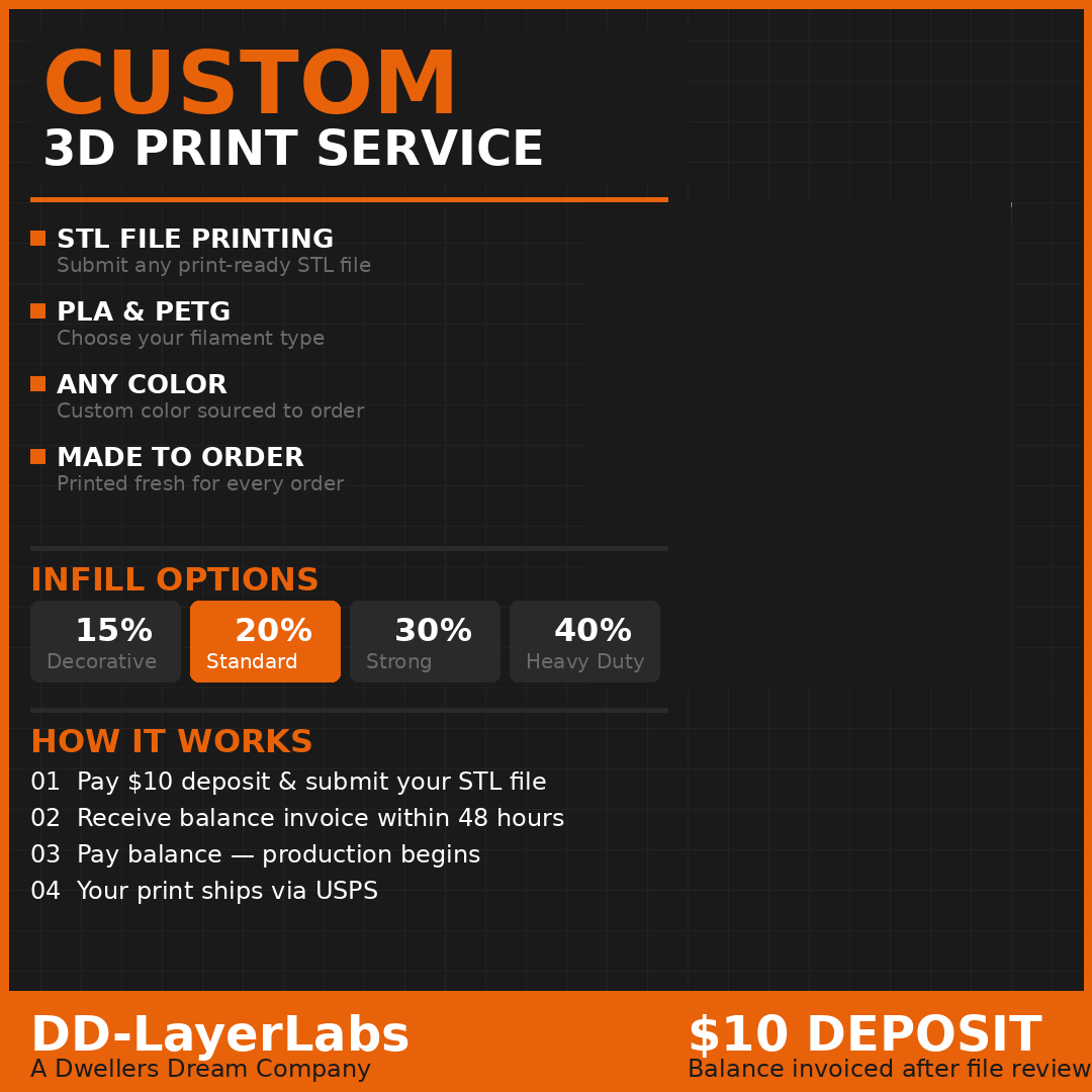 Custom 3D Print Service - Print Your STL File | PLA & PETG | Made to Order