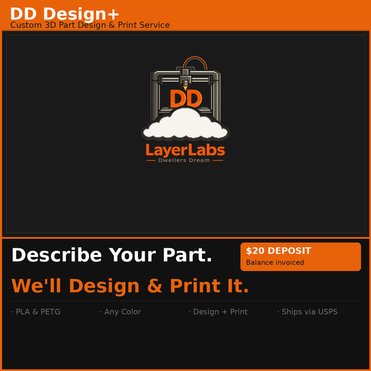 DD Design+ – Custom 3D Part Design & Print Service | Design and Print | Mechanical & Display Parts | Made to Order